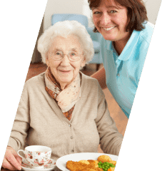 caregiver and an old woman