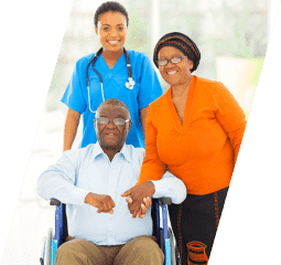 caregiver and her two old patients